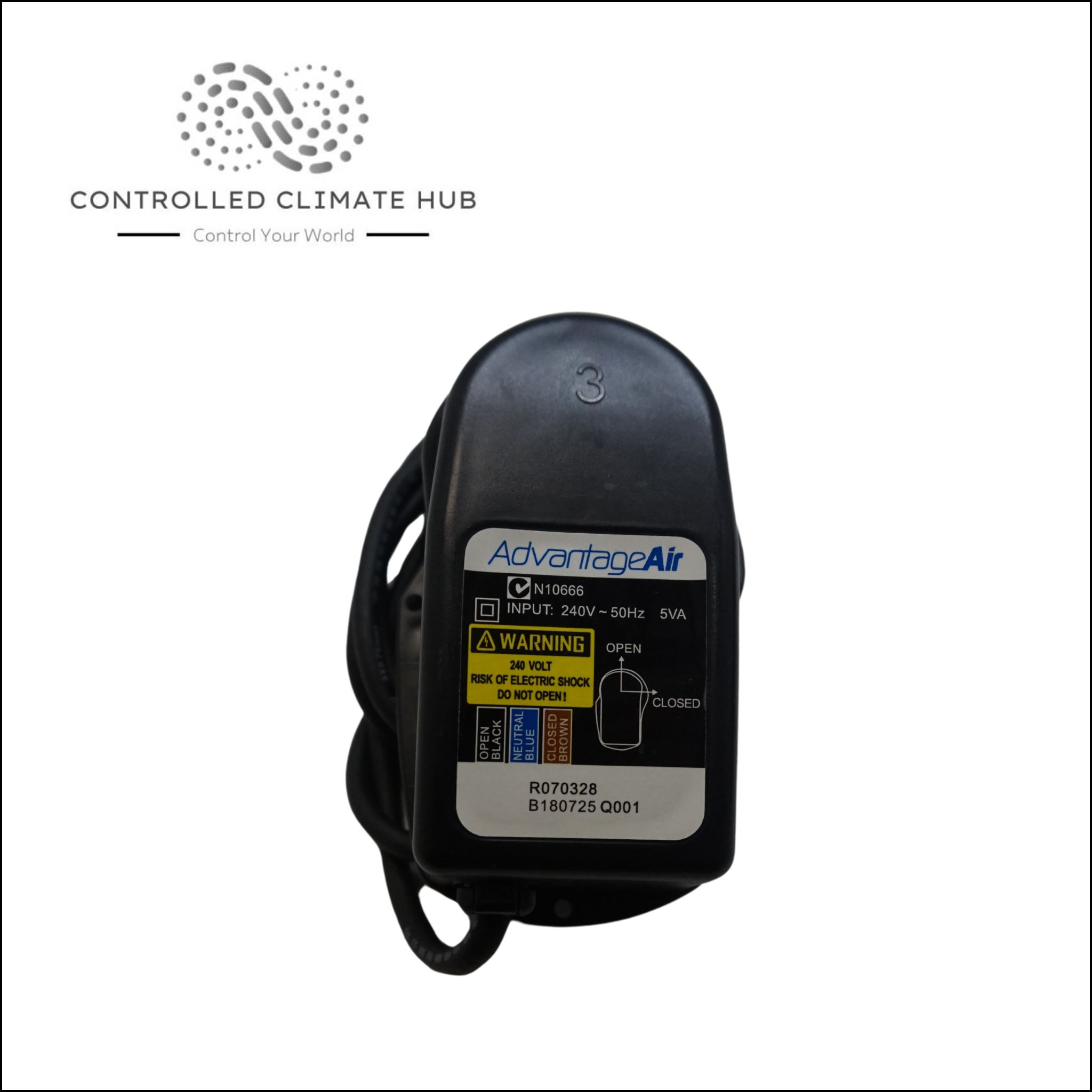 Advantage Air ADM 240 Volt Drive Open/Closed, Actuator On/Off Black Zone Motor