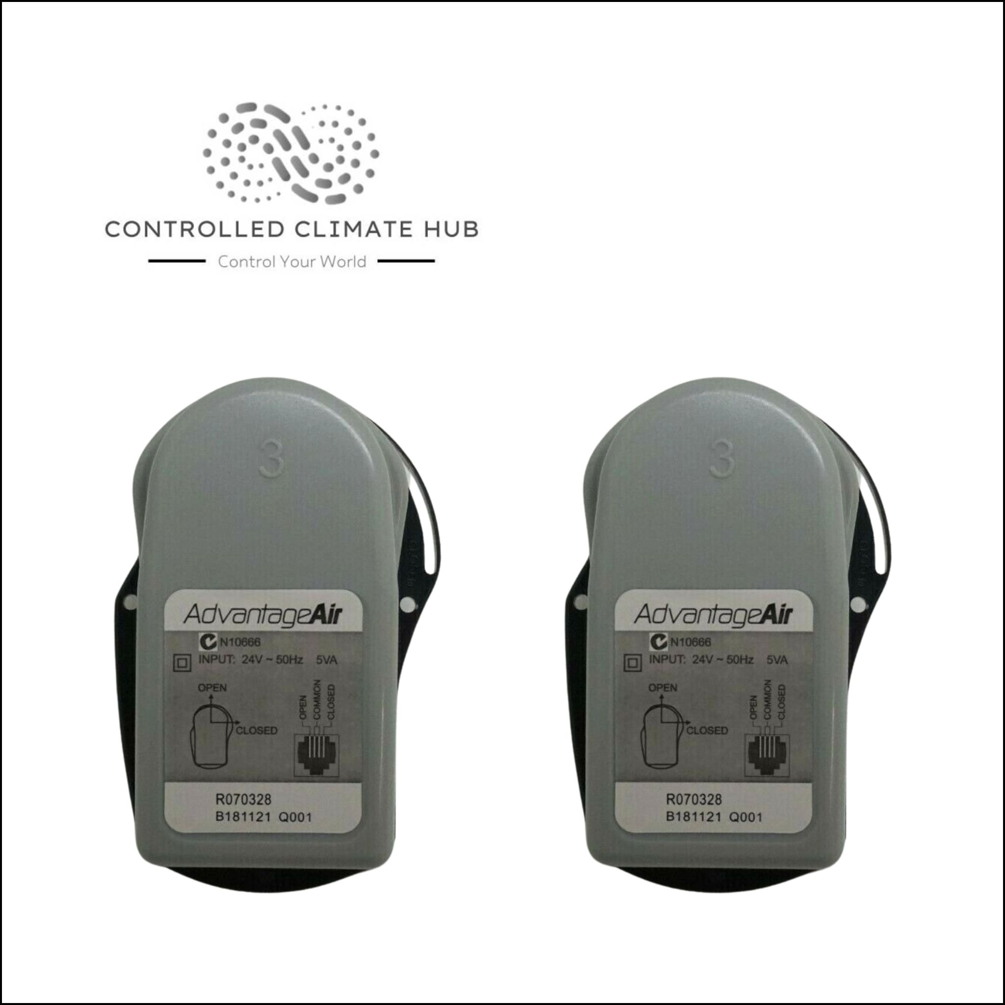 Advantage Air 2x Temperature Control Zone Motor Clip-In 24 Volt Bundle Kit