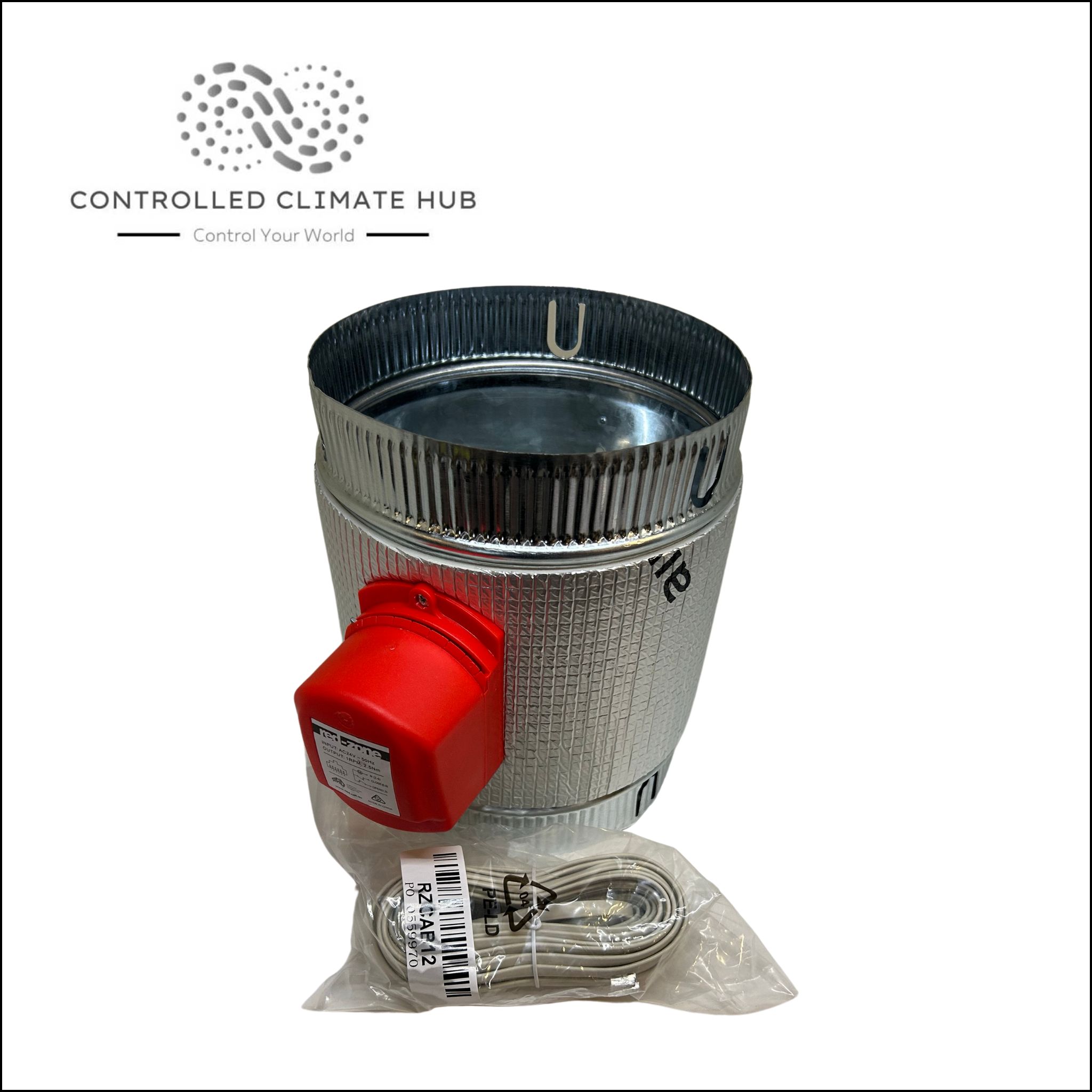 8” 200mm Damper with 24V Zone Motor and 12 mtr Cable DIY Kit