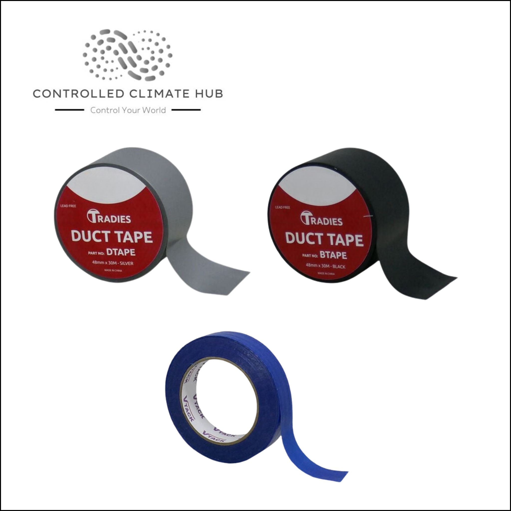 Duct Tape 48mm x 30mtrs and Hanging Strap 25mm x 50mtrs Kit