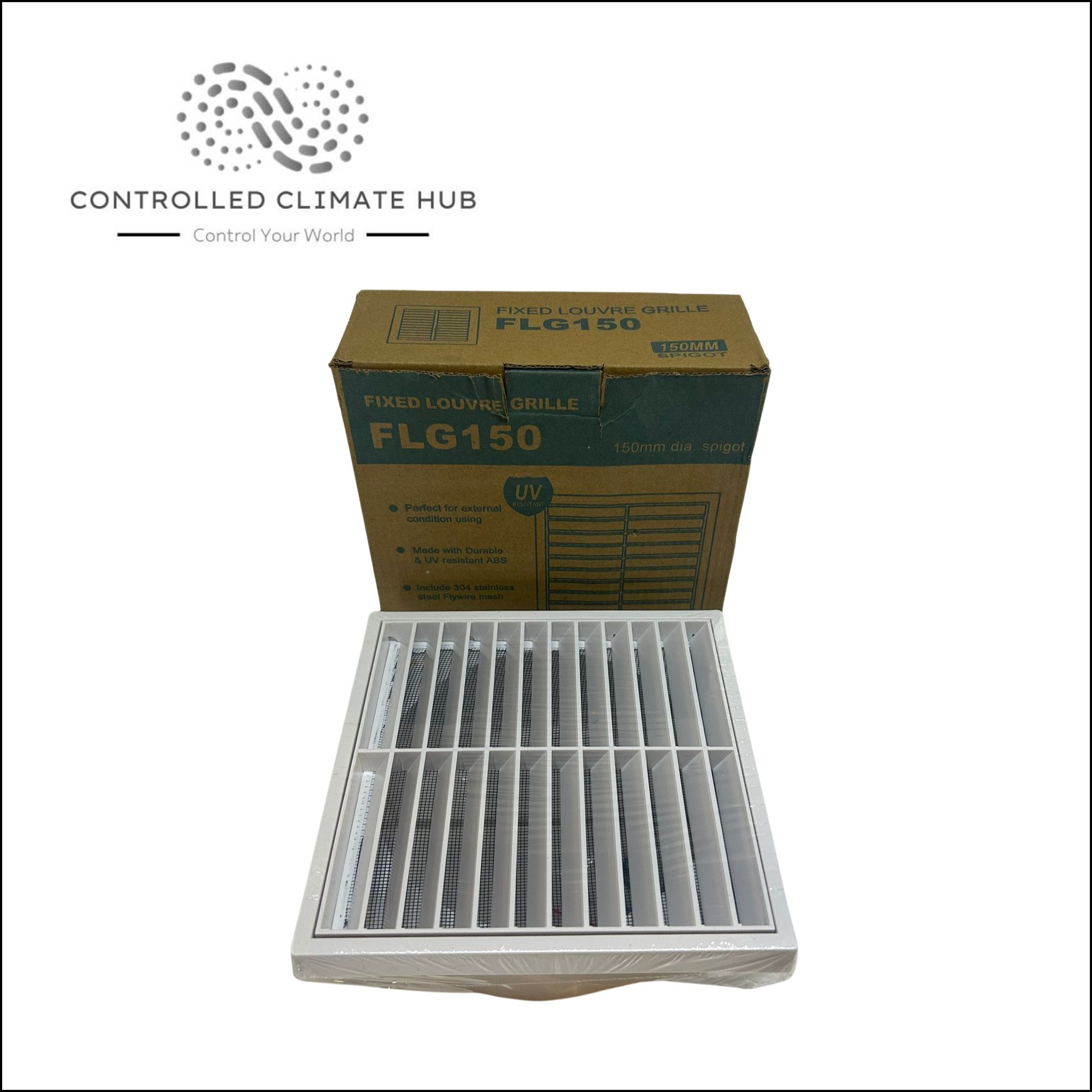 150mm Fixed Louvre Grille with Steel Mesh (with box)