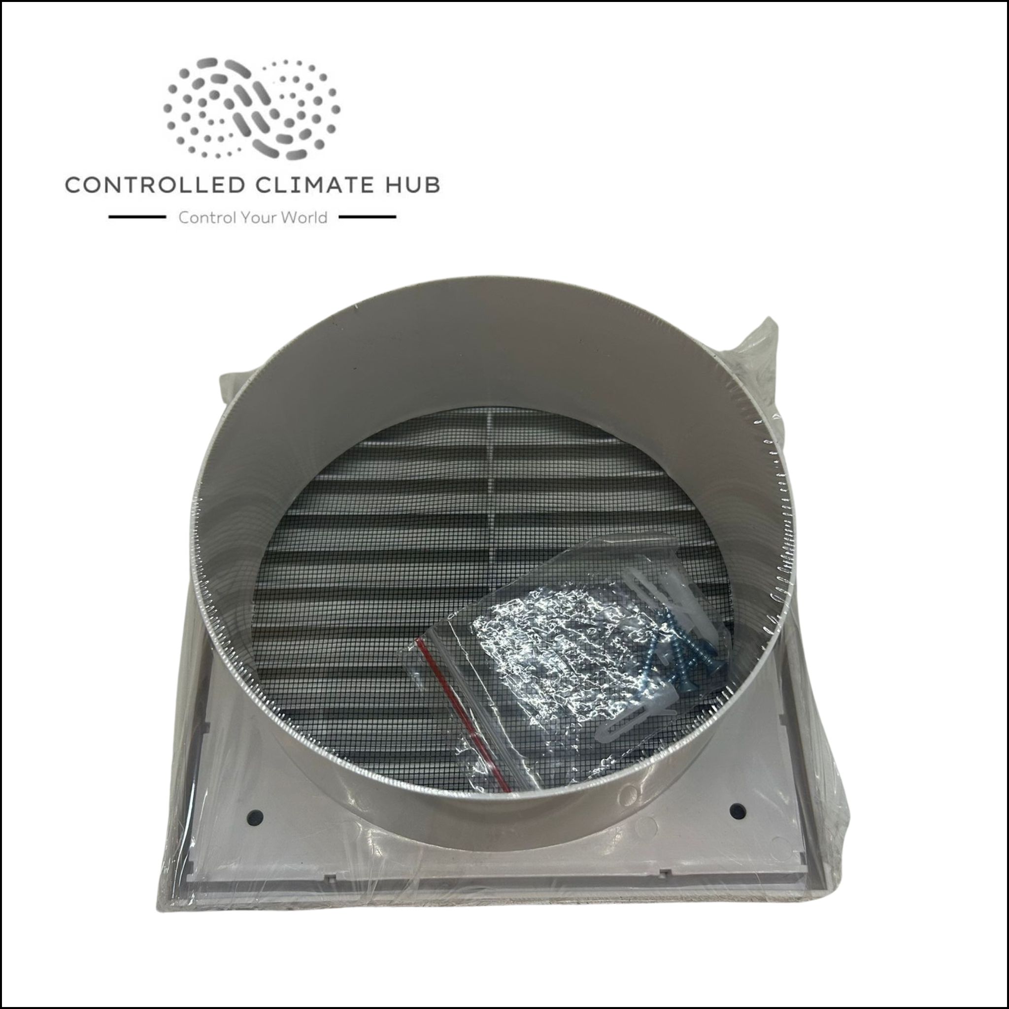 150mm Fixed Louvre Grille with Steel Mesh (no box) - Image 2