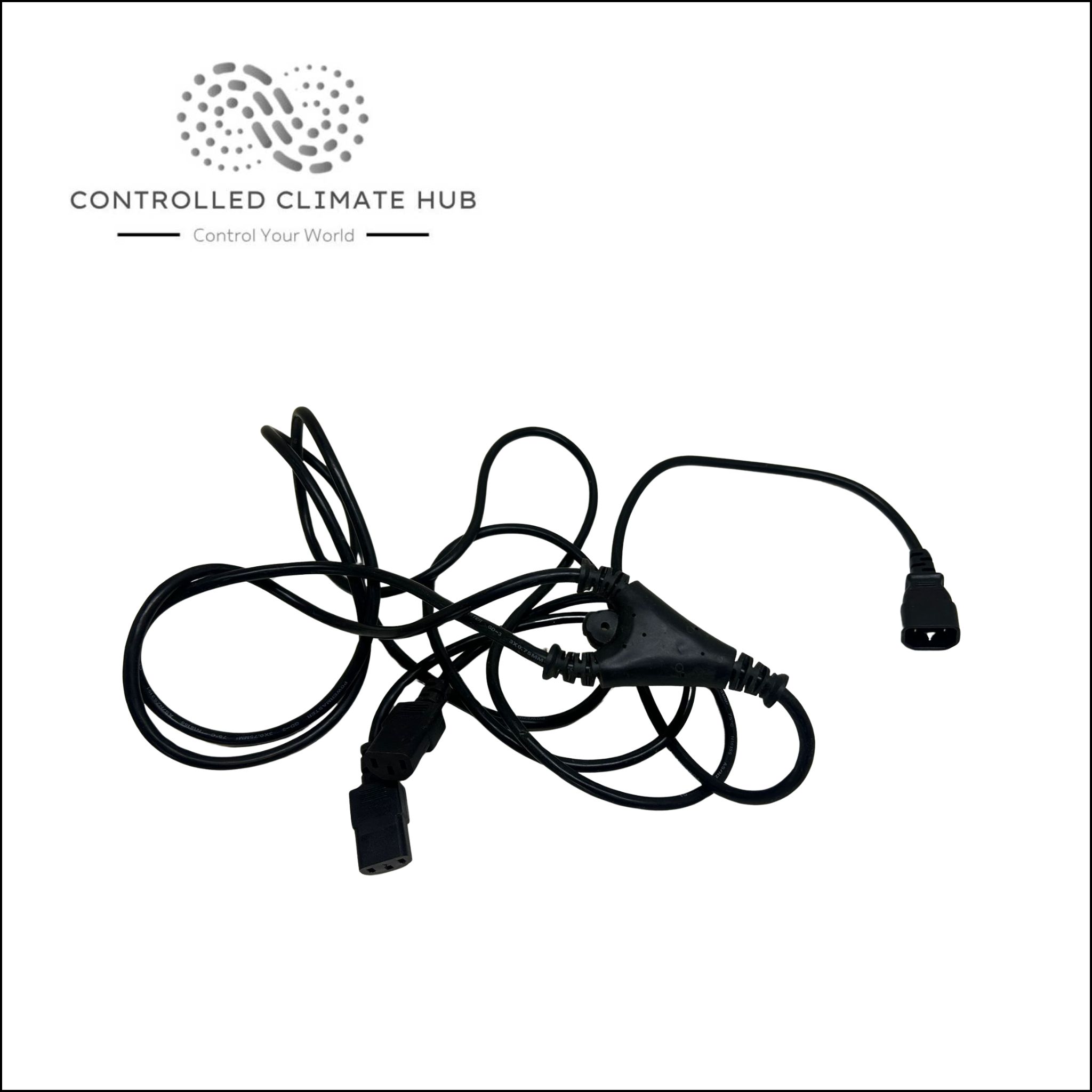 Used IEC C14 to 2 x C13 Y Splitter Power Cable - Image 2