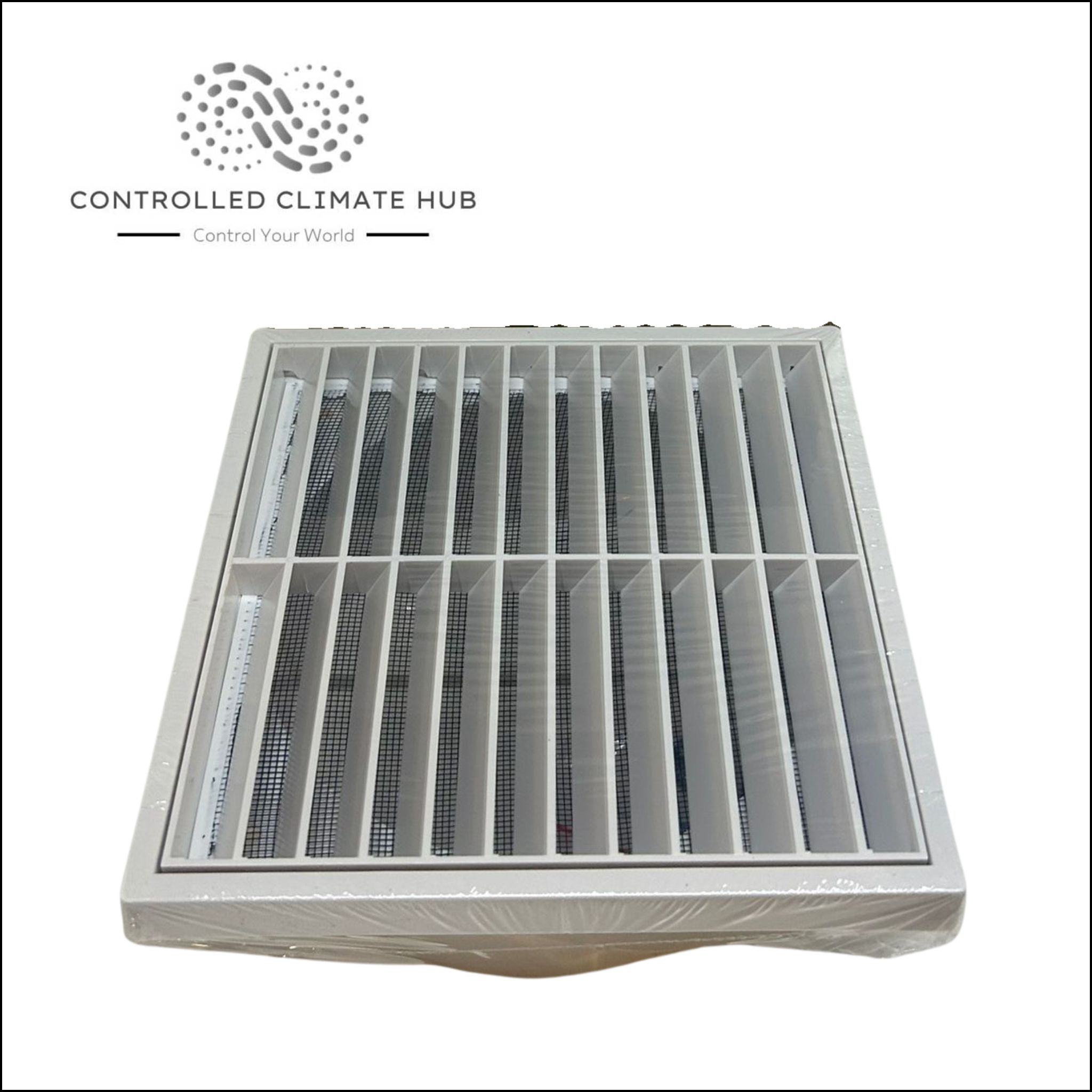 150mm Fixed Louvre Grille with Steel Mesh (no box)