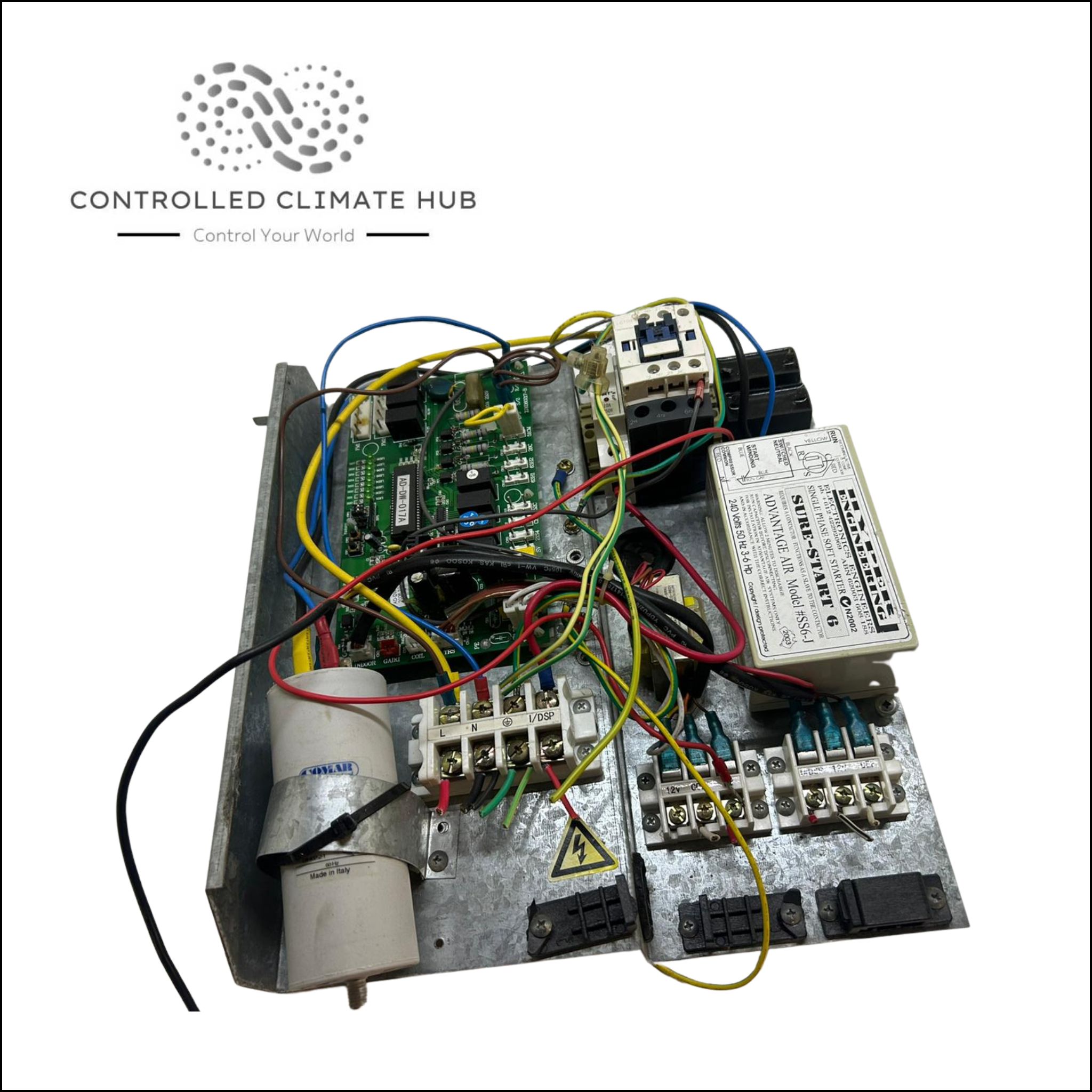 Used AACV-147 Condenser Control Panel including Advantage Air PCB & Soft Starter