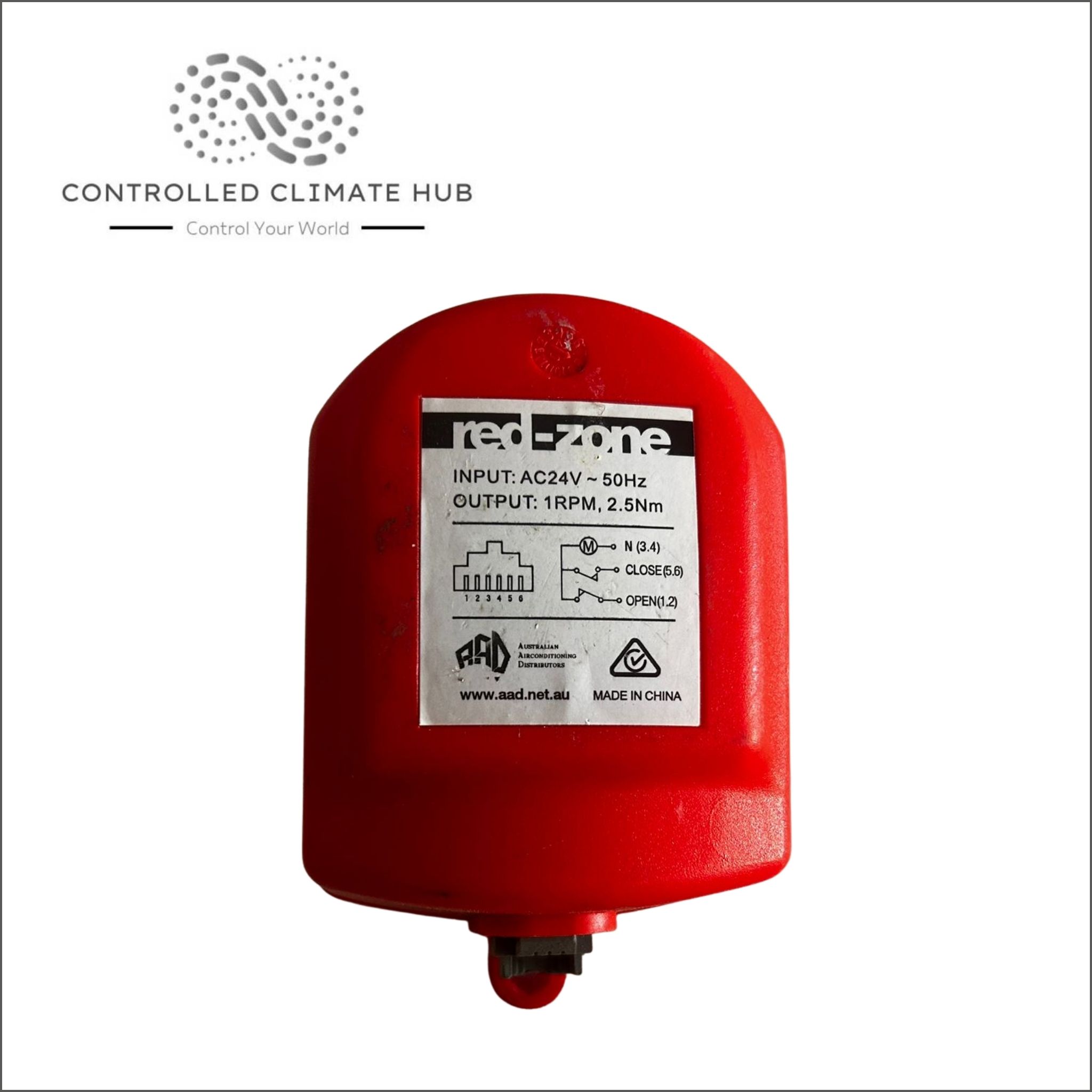 AAD Red Zone Motor 24 Volt AC, RJ12 Plug Connection