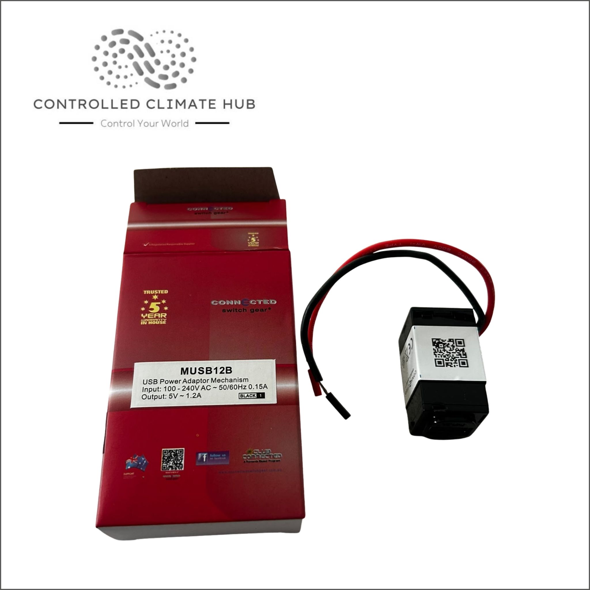 Connected Switch Gear USB Power Adaptor Mechanism - Black - Image 2